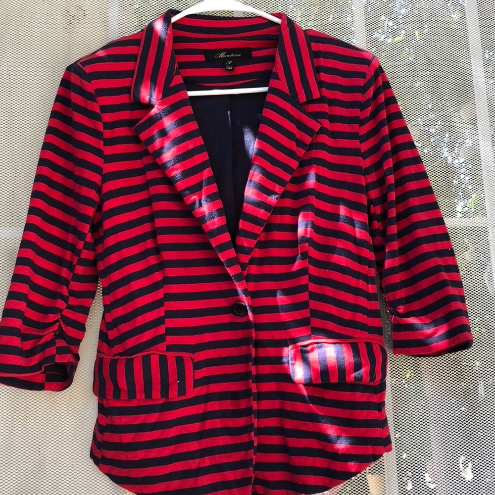 Red and blue women’s blazer